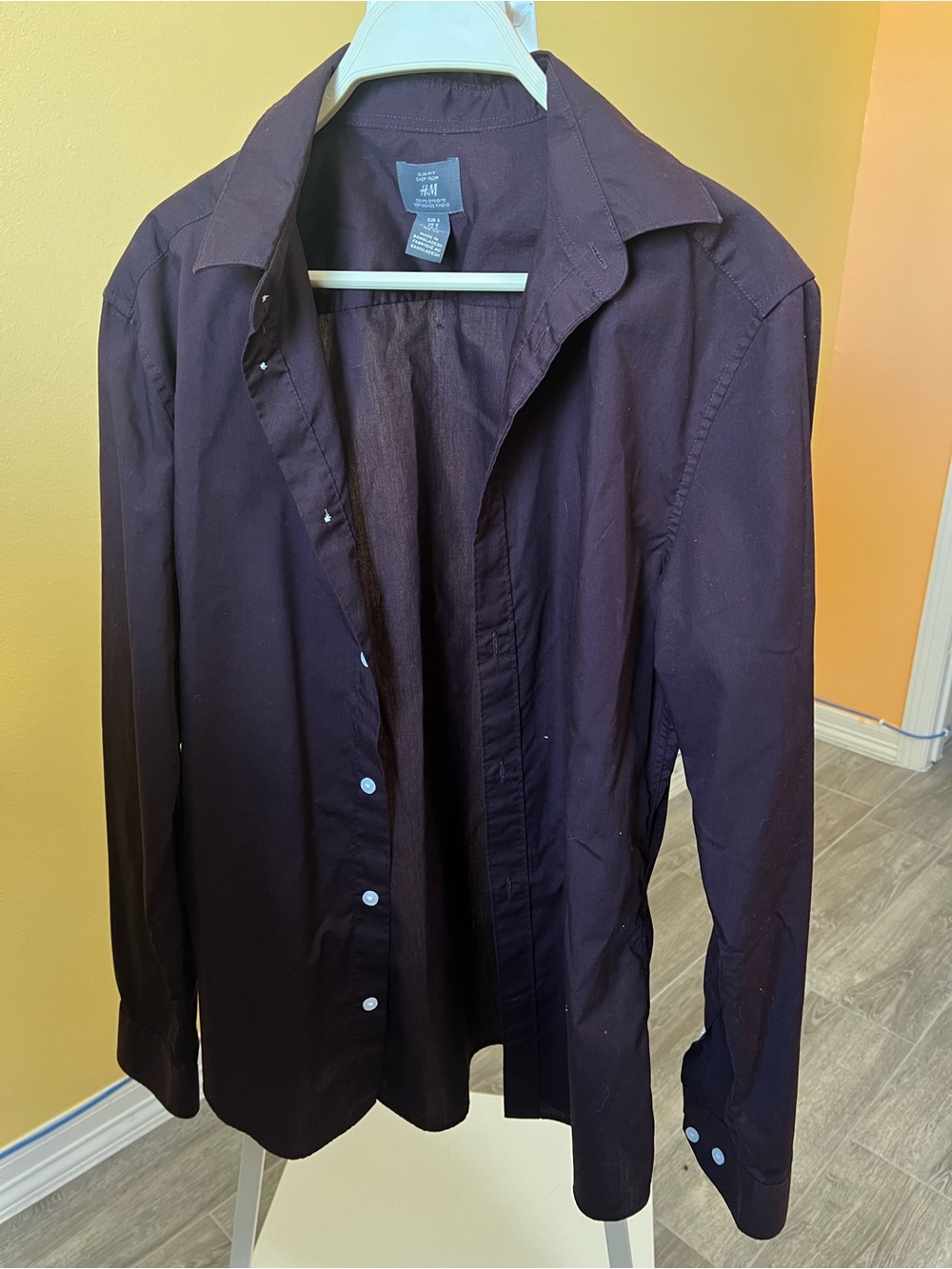 H&M Men’s Dark Purple Button-Up Shirt Jacket